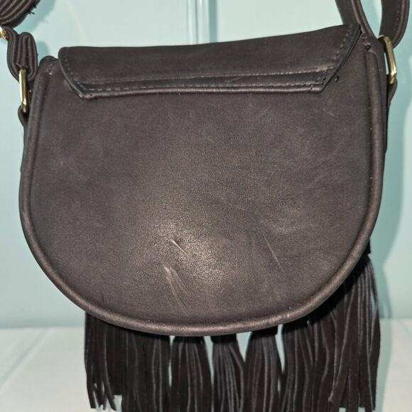 Claire's Young Girls Black Suede Boho Crossbody Purse with Fringe - NWT - Picture 4 of 6
